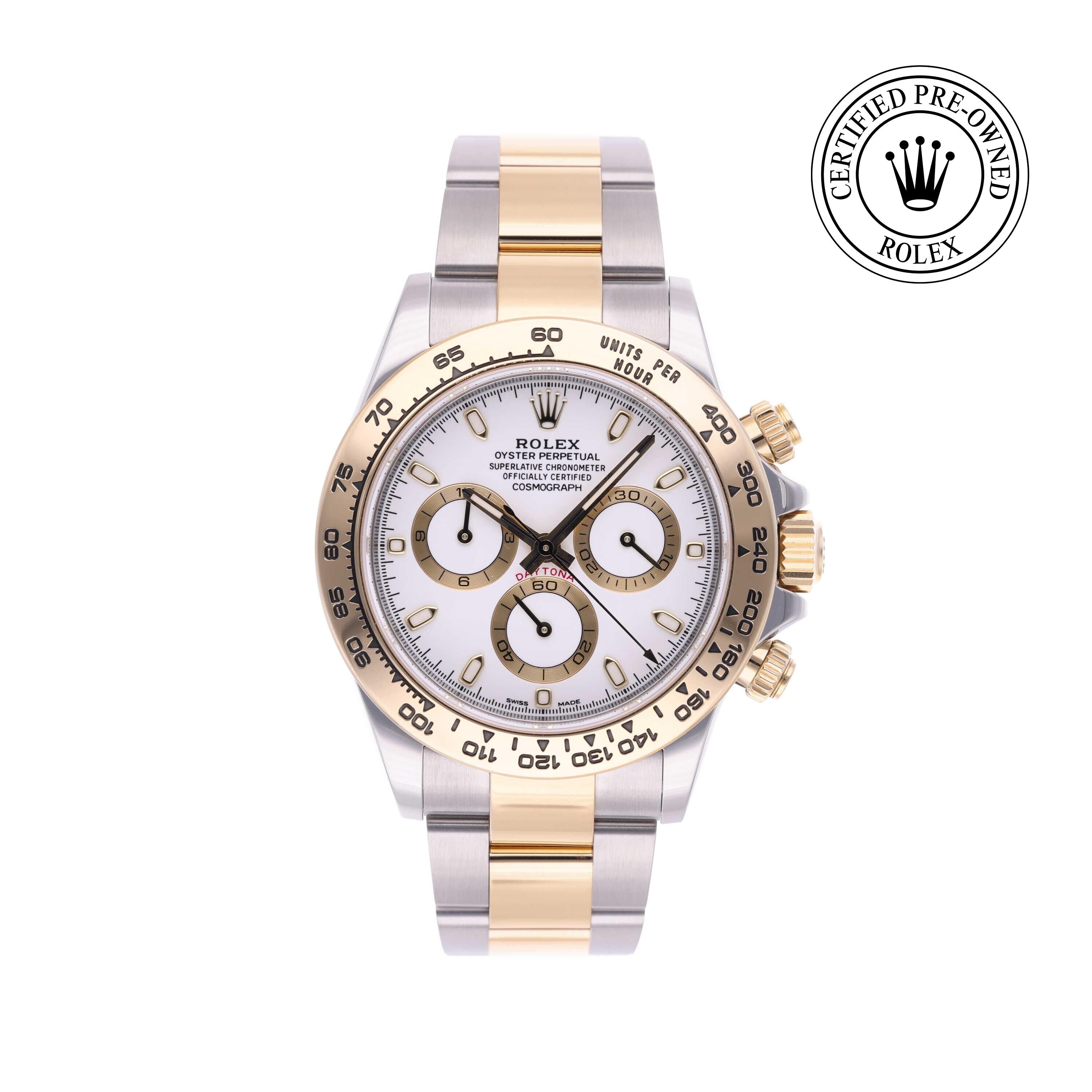 Rolex Certified Pre-owned Daytona M116503-0001 front on white background
