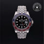 Rolex Certified Pre-owned GMT M126710BLRO-0001 front on black background