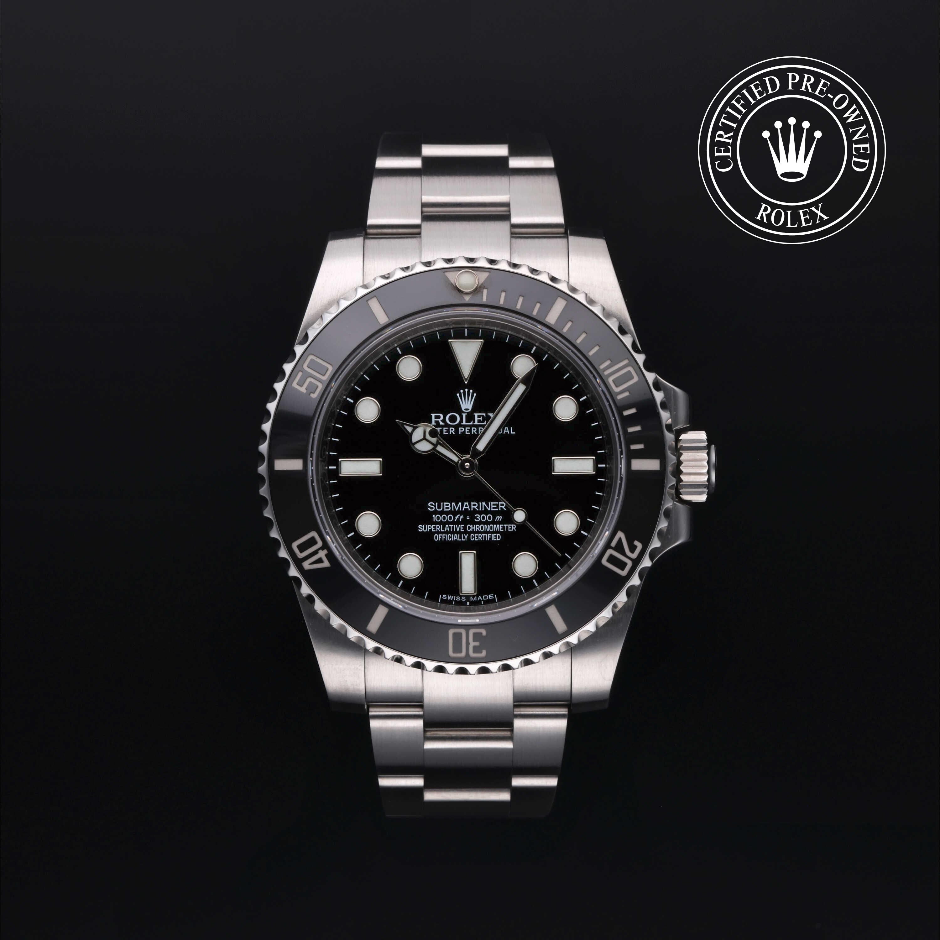 Rolex Certified Pre-owned Submariner M114060-0002 front on black background