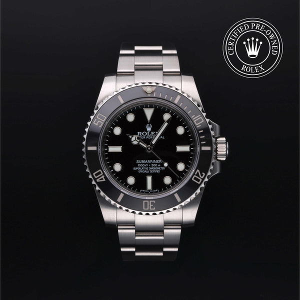 Rolex Certified Pre-owned Submariner M114060-0002 front on black background