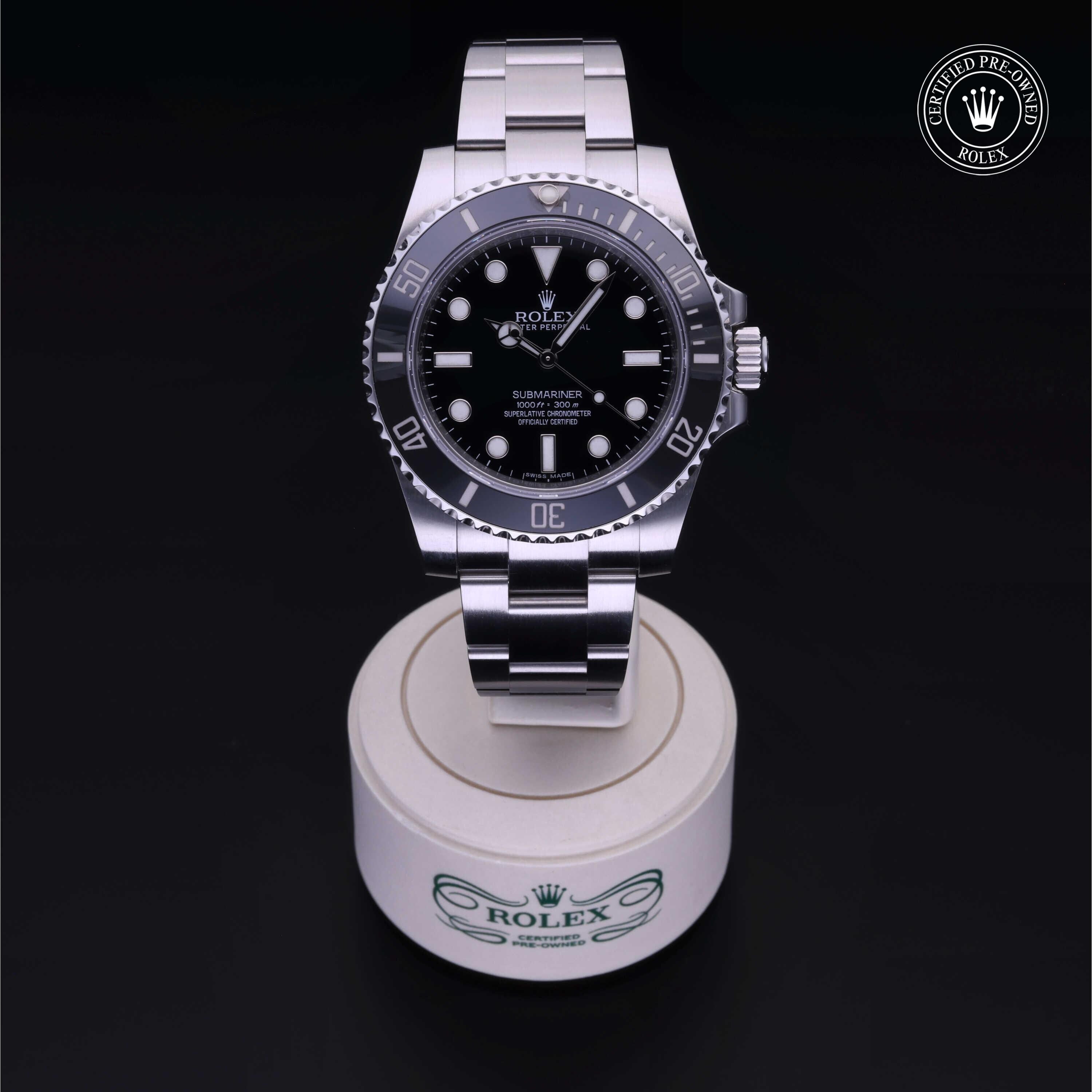 Rolex Certified Pre-owned Submariner M114060-0002 front on black background