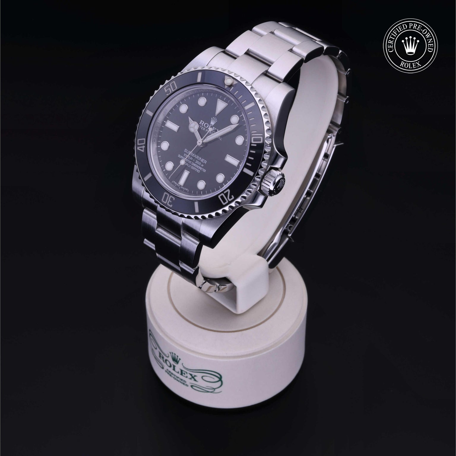 Rolex Certified Pre-owned Submariner M114060-0002 front on black background