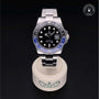 Rolex Certified Pre-owned GMT II M116710BLNR-0002 front on black background