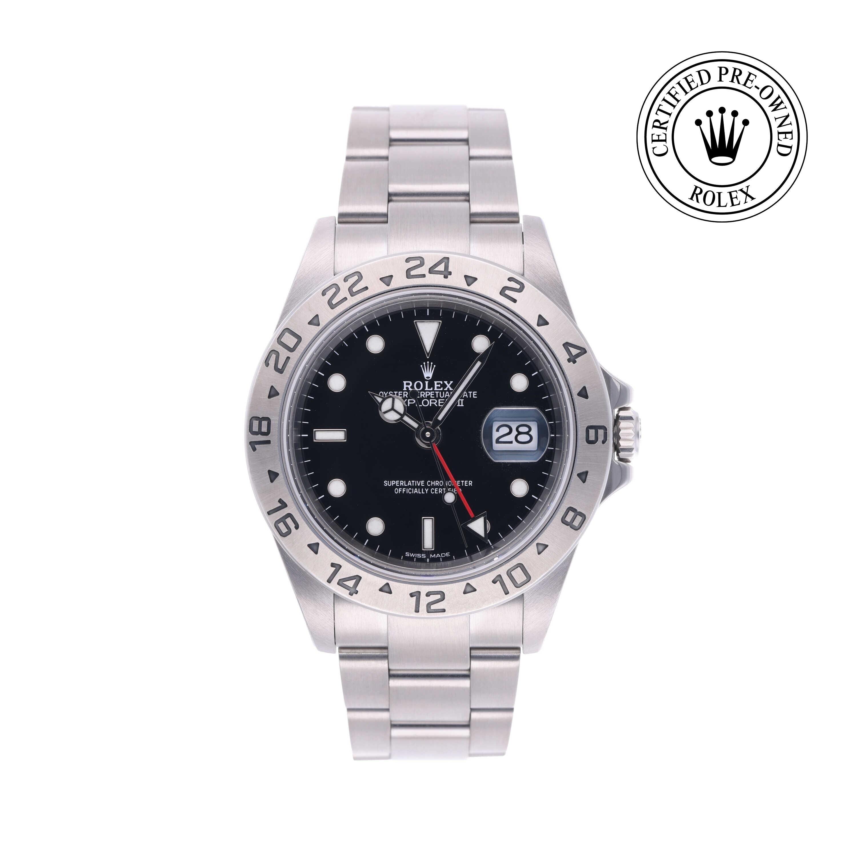 Rolex Certified Pre-owned Explorer M16570-0005 front on white background