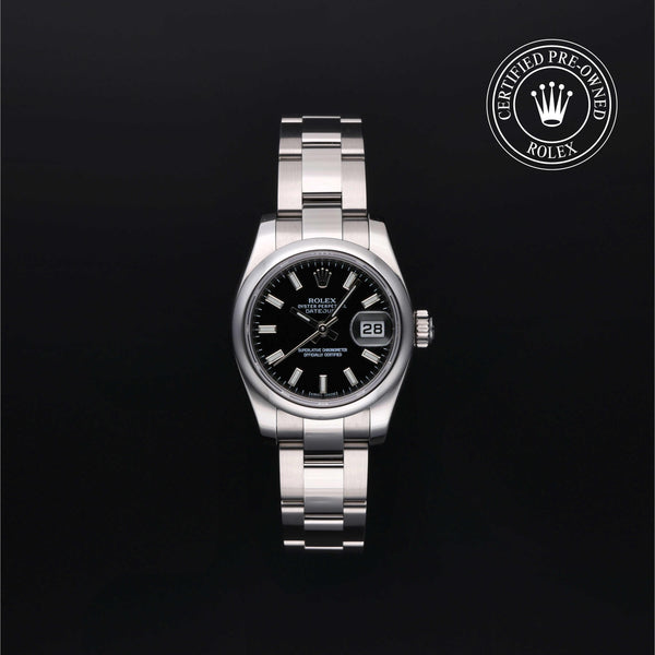 Rolex Certified Pre-owned Lady Datejust M179160-0008 front on black background