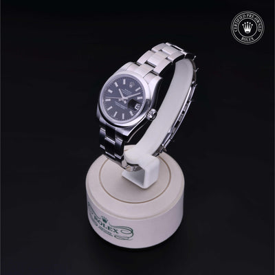 Rolex Certified Pre-owned Lady Datejust M179160-0008 front on black background