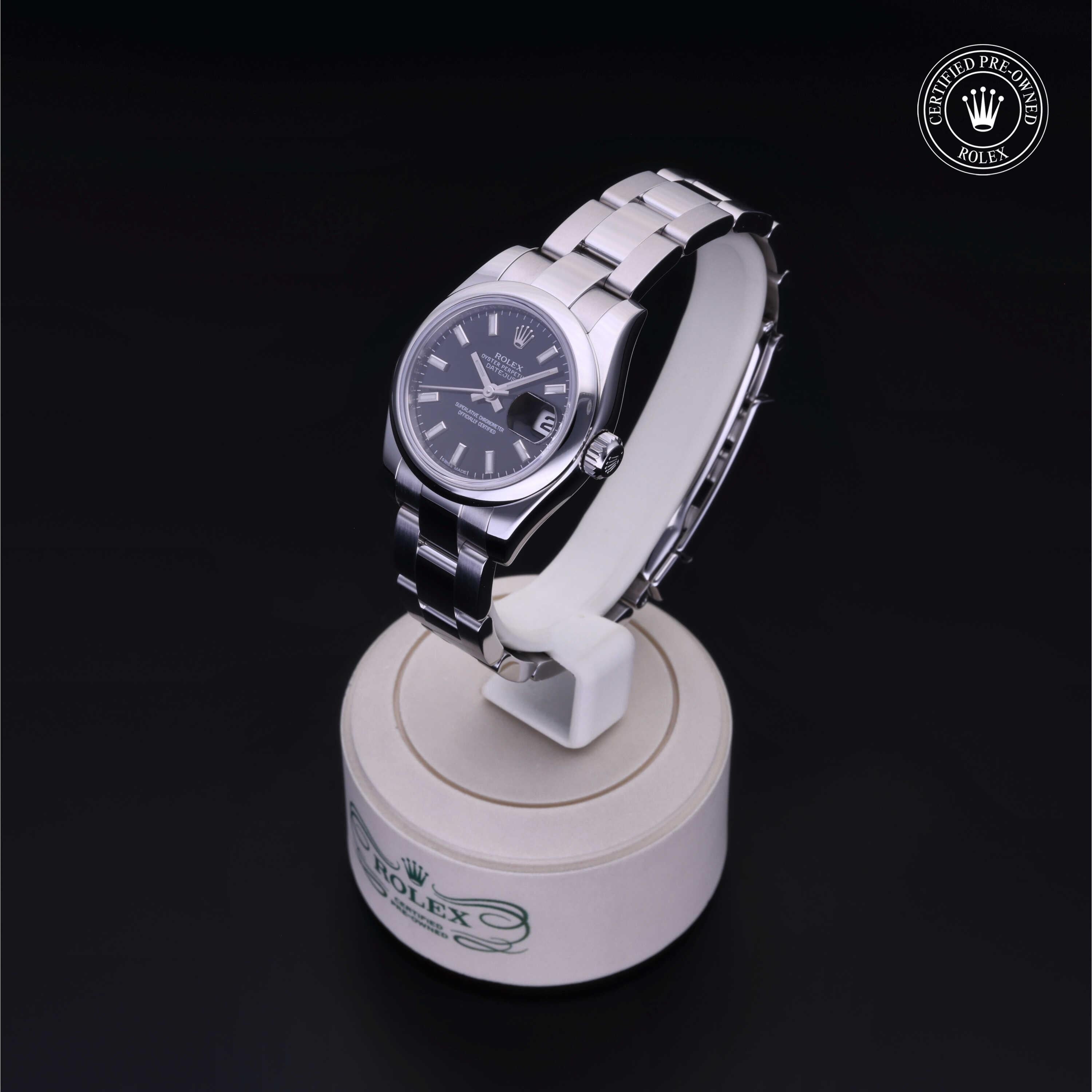 Rolex Certified Pre-owned Lady Datejust M179160-0008 front on black background