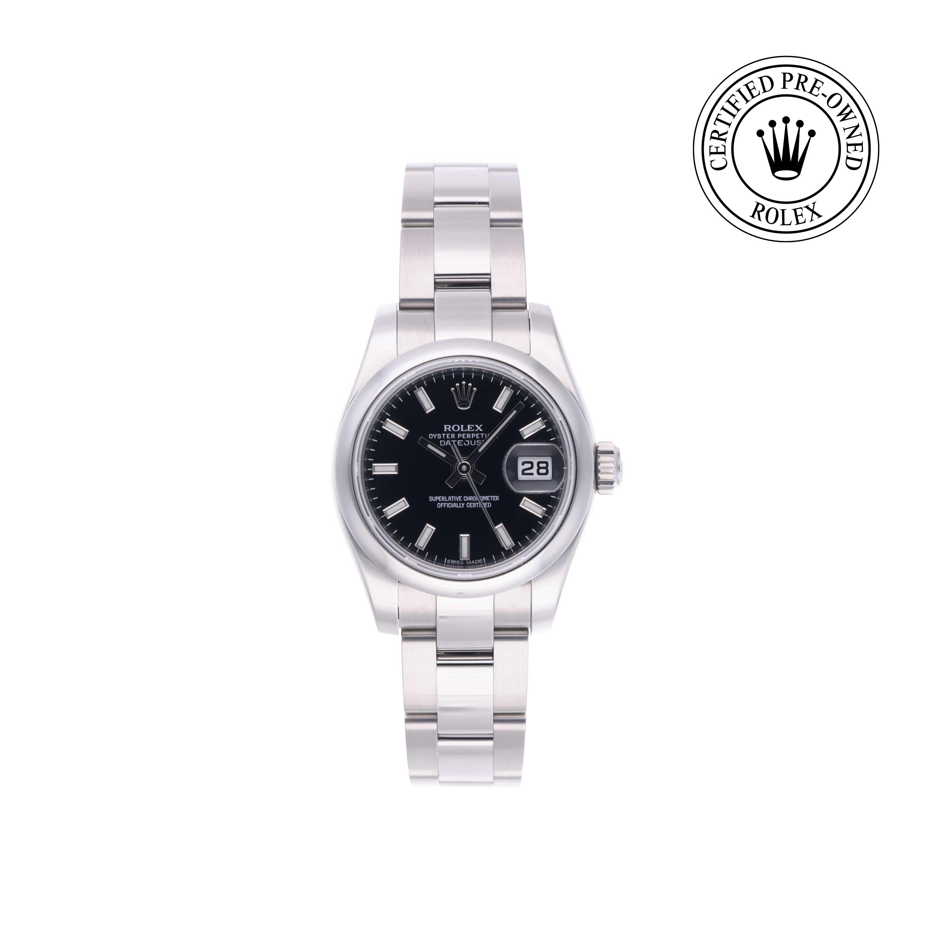 Rolex Certified Pre-owned Lady Datejust M179160-0008 front on white background