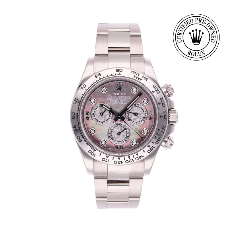 Rolex Certified Pre-owned Daytona M116509-0036 front on white background
