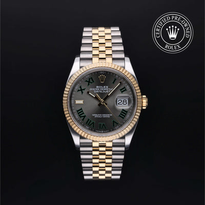 Rolex Certified Pre-owned Datejust M126233-0035 front on black background