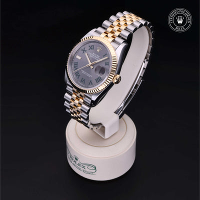 Rolex Certified Pre-owned Datejust M126233-0035 front on black background