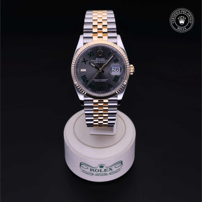 Rolex Certified Pre-owned Datejust M126233-0035 front on black background