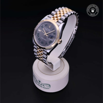 Rolex Certified Pre-owned Datejust M126233-0035 front on black background