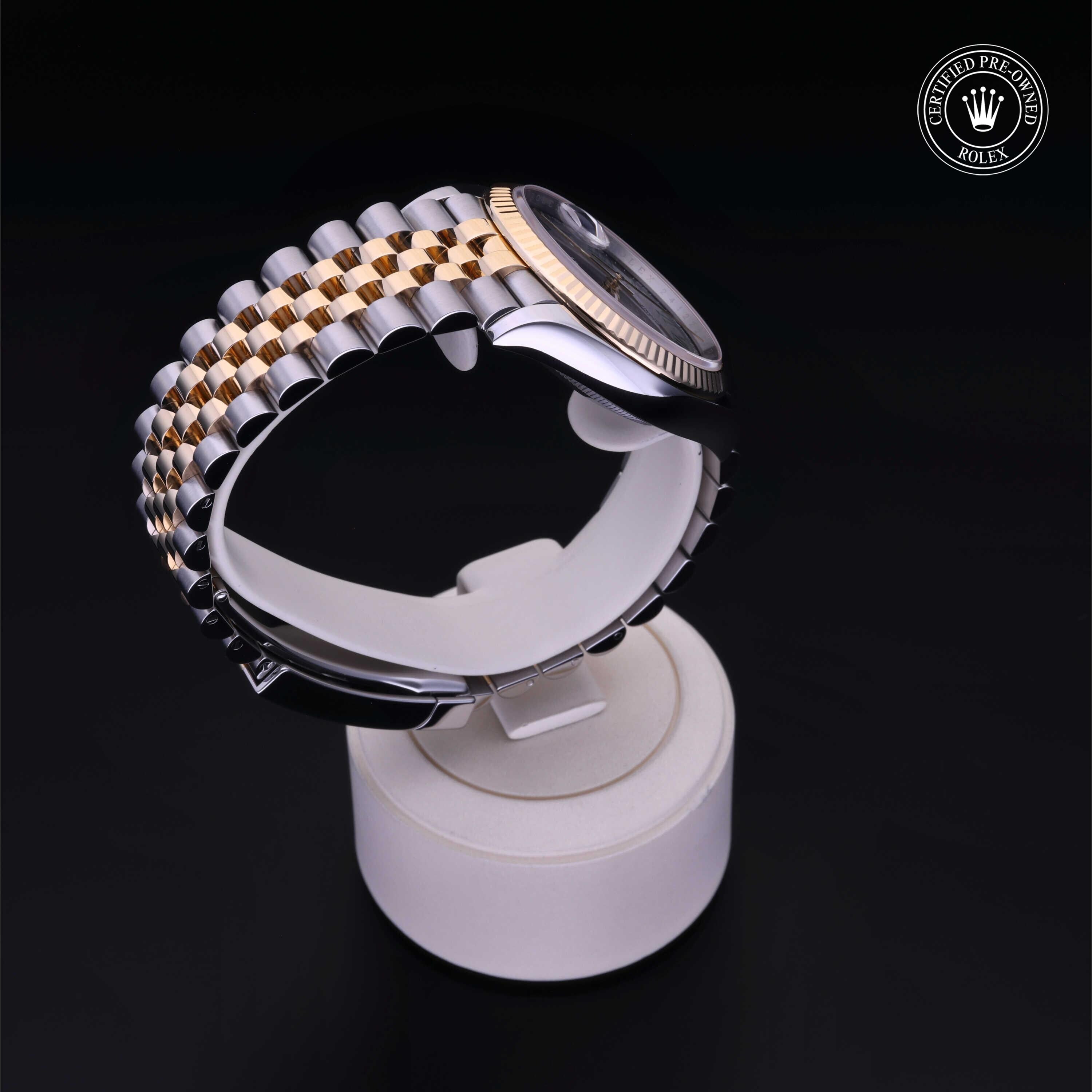 Rolex Certified Pre-owned Datejust M126233-0035 front on black background