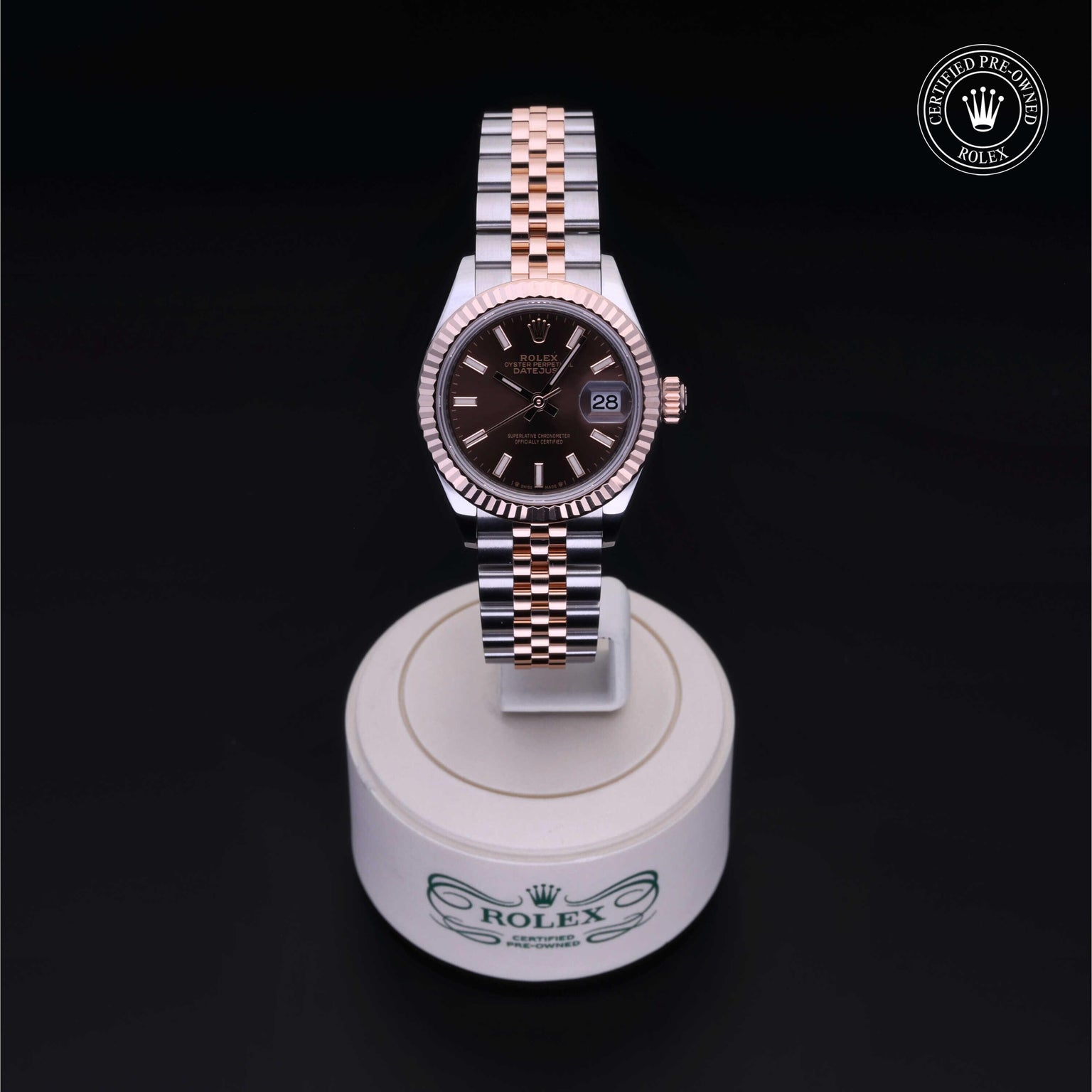 Rolex Certified Pre-owned Lady Datejust M279171-0017 front on black background
