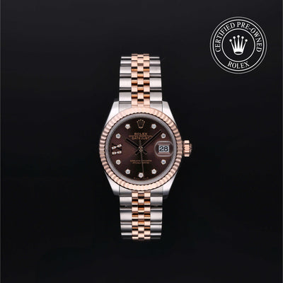 Rolex Certified Pre-owned Lady Datejust M279171-0003 front on black background