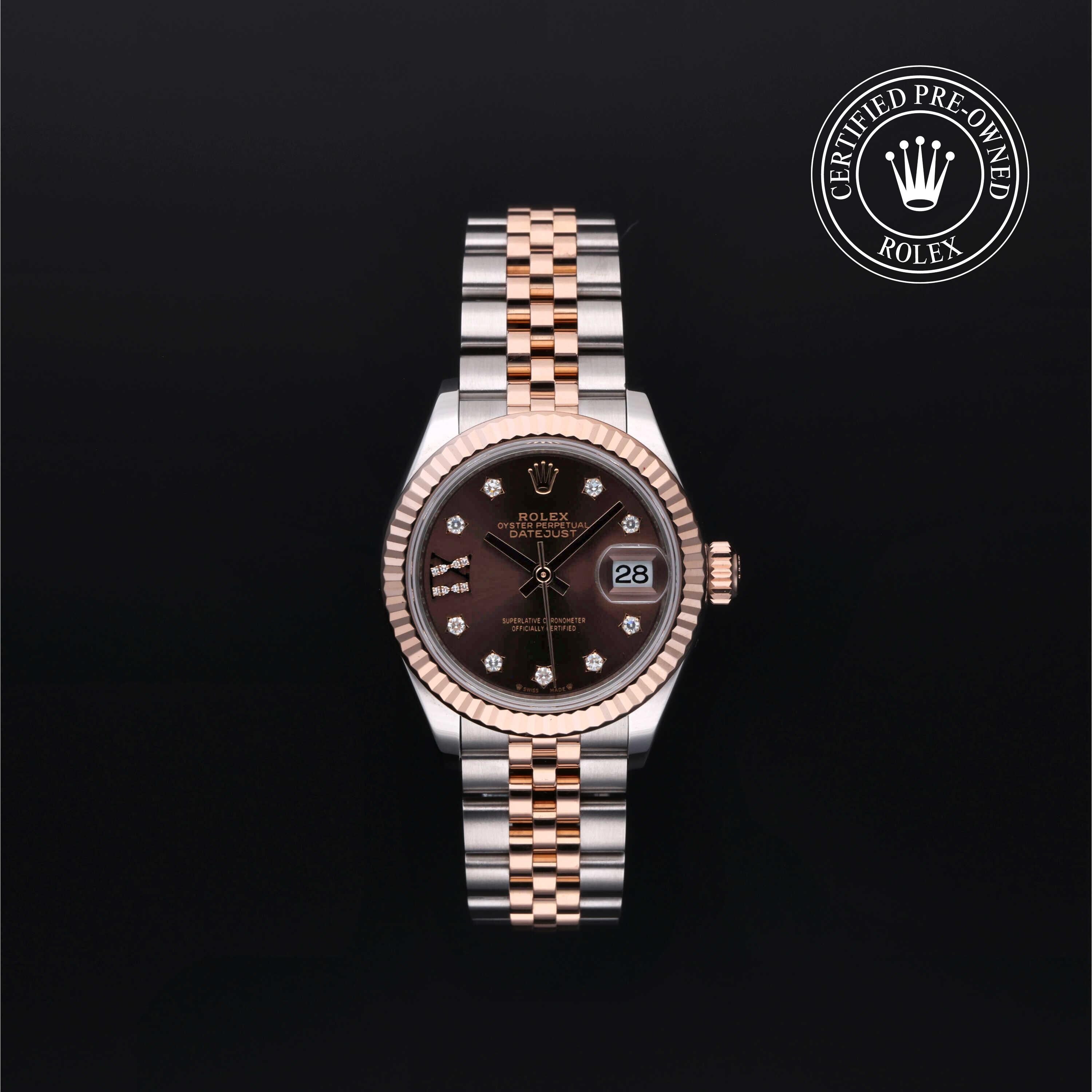 Rolex Certified Pre-owned Lady Datejust M279171-0003 front on black background