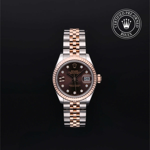 Rolex Certified Pre-owned Lady Datejust M279171-0003 front on black background