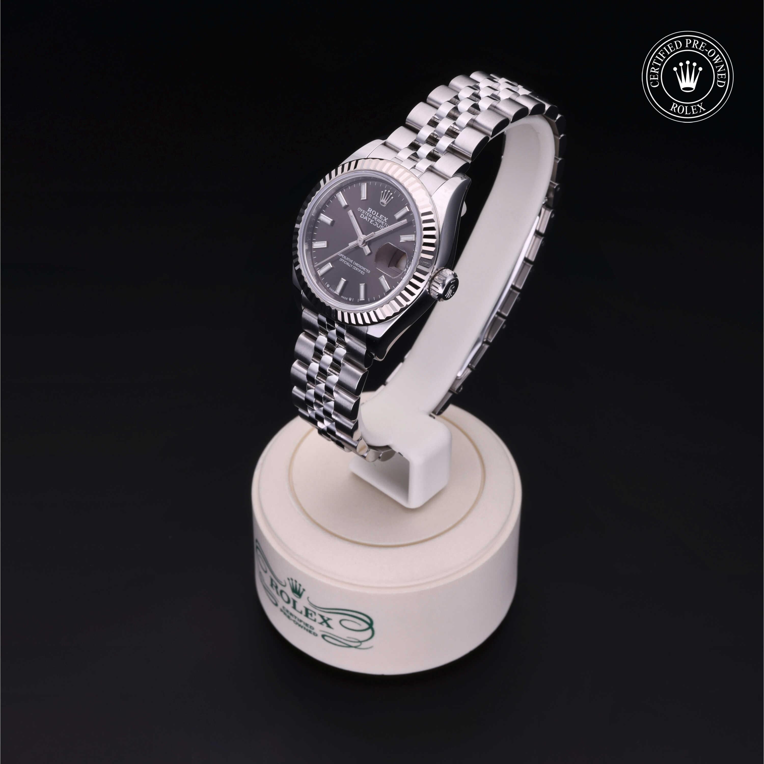 Rolex Certified Pre-owned Lady Datejust M279174-0011 front on black background