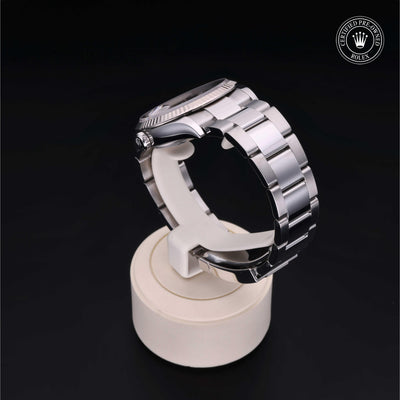 Rolex Certified Pre-owned Datejust M126234-0016 front on black background