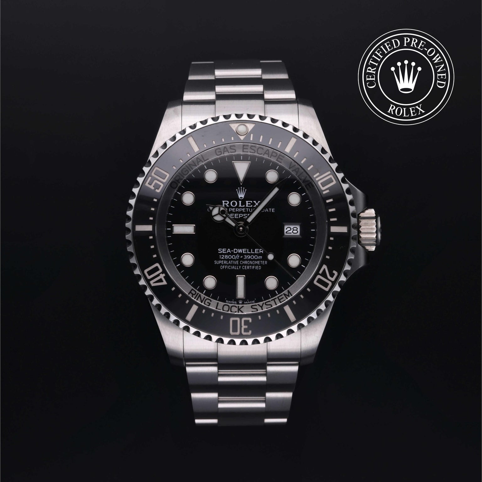 Rolex Certified Pre-owned Sea-Dweller M126660-0001 front on black background