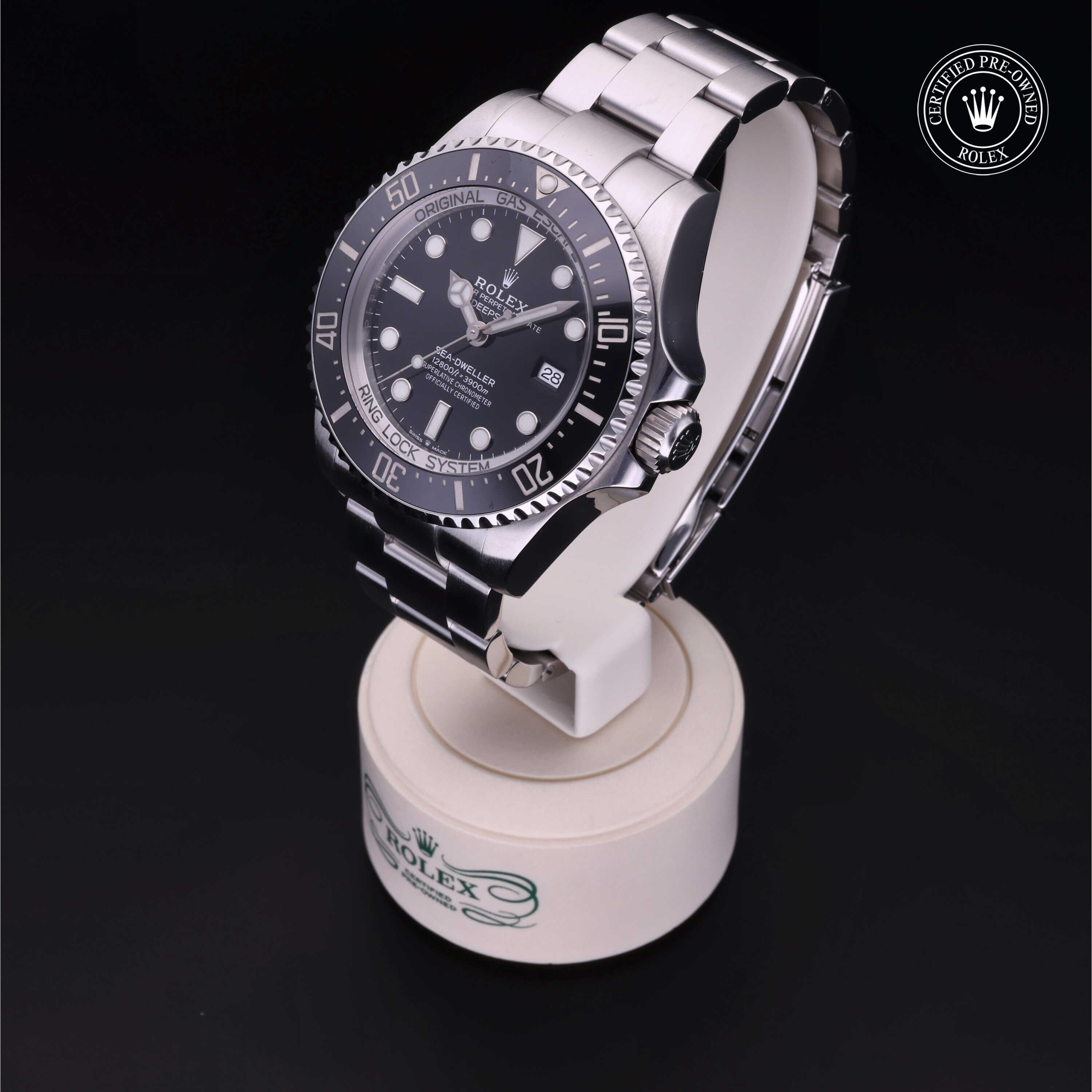 Rolex Certified Pre-owned Sea-Dweller M126660-0001 front on black background
