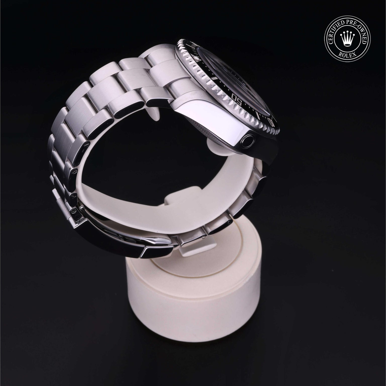 Rolex Certified Pre-owned Sea-Dweller M126660-0001 front on black background