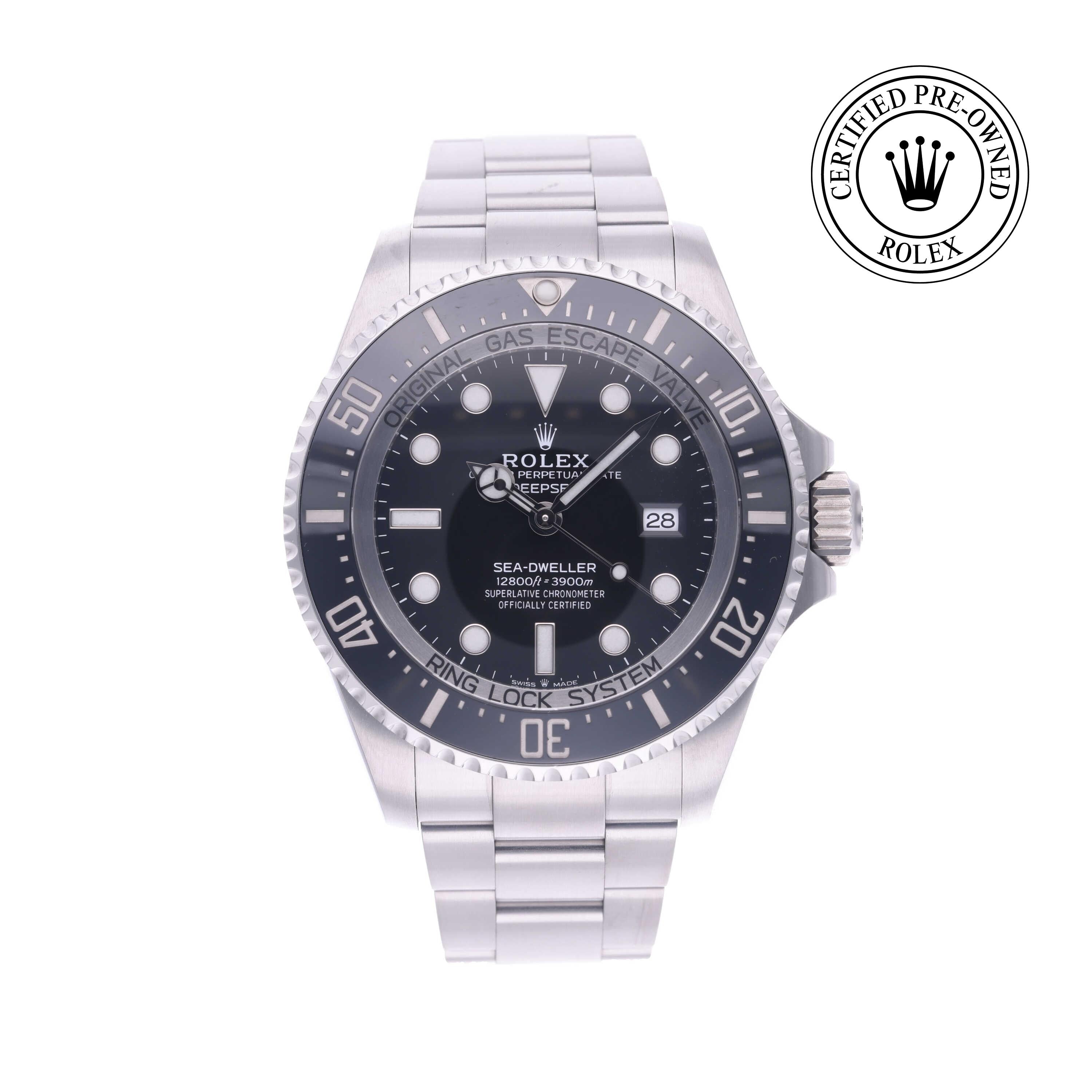 Rolex Certified Pre-owned Sea-Dweller M126660-0001 front on white background