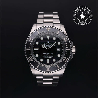 Rolex Certified Pre-owned Sea-Dweller M126660-0001 front on black background