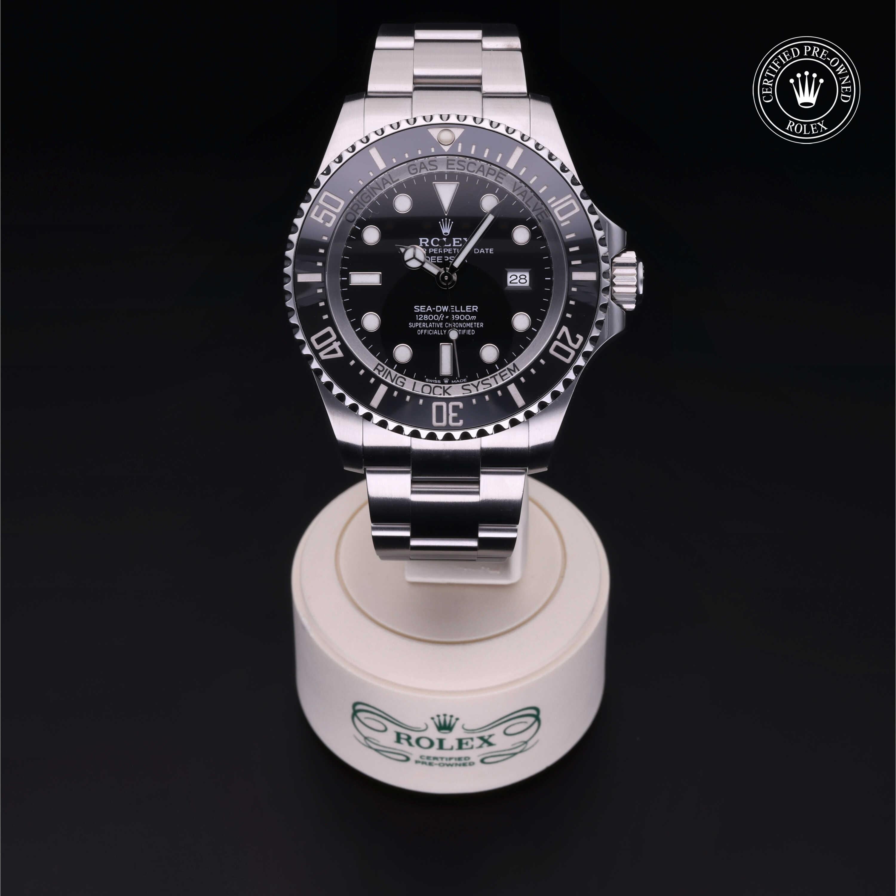 Rolex Certified Pre-owned Sea-Dweller M126660-0001 front on black background