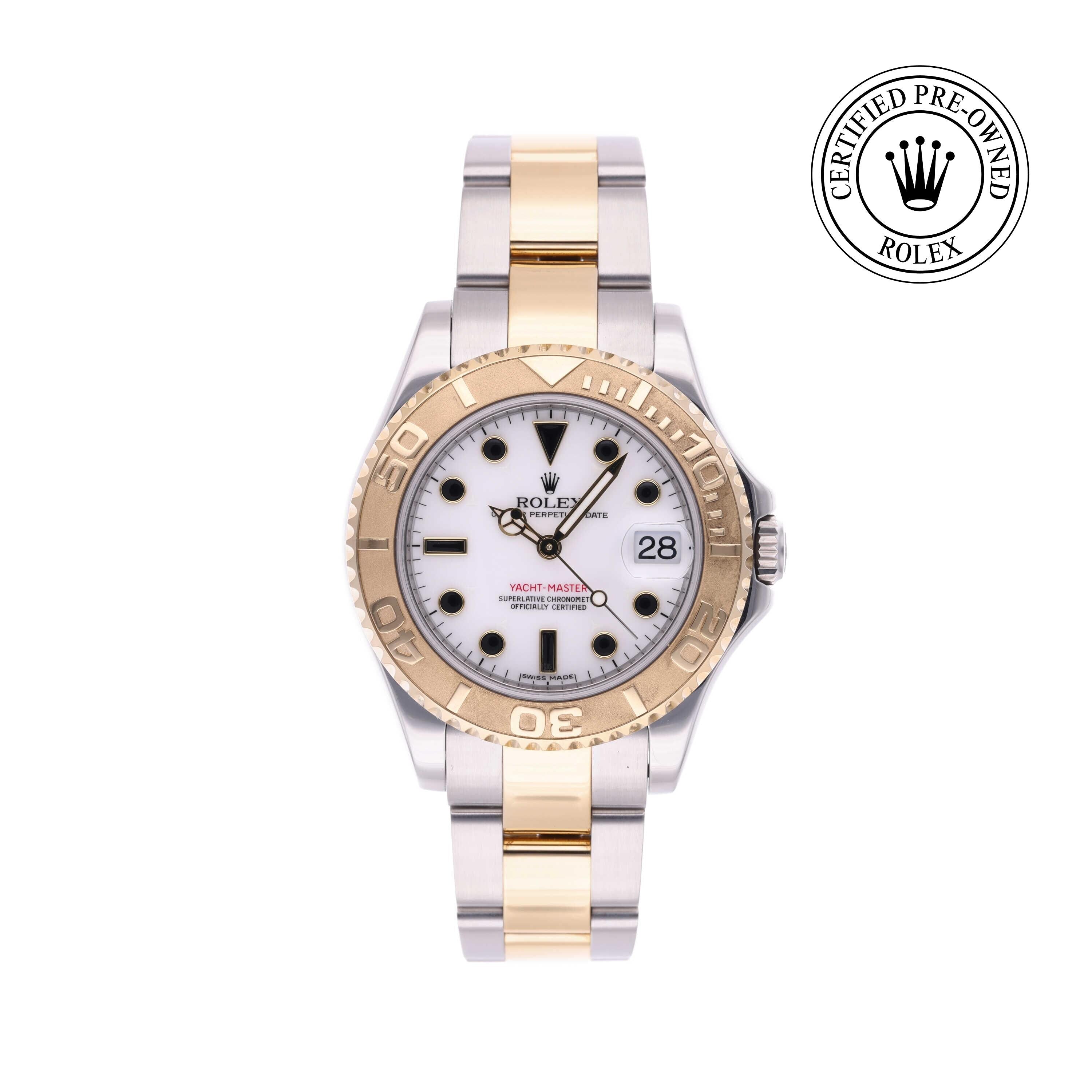 Rolex Certified Pre-owned Yacht-Master M168623-0009 front on white background