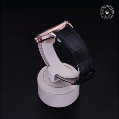 Rolex Certified Pre-owned Cellini M50505-0009 front on black background