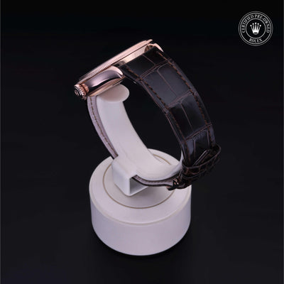 Rolex Certified Pre-owned Cellini M50505-0006 front on black background