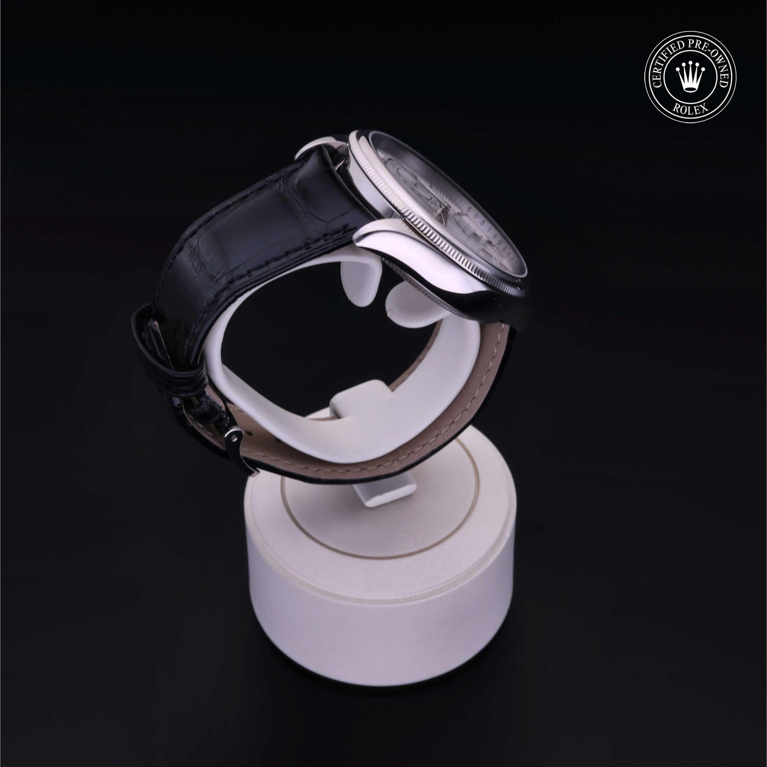 Rolex Certified Pre-owned Cellini M50519-0004 front on black background