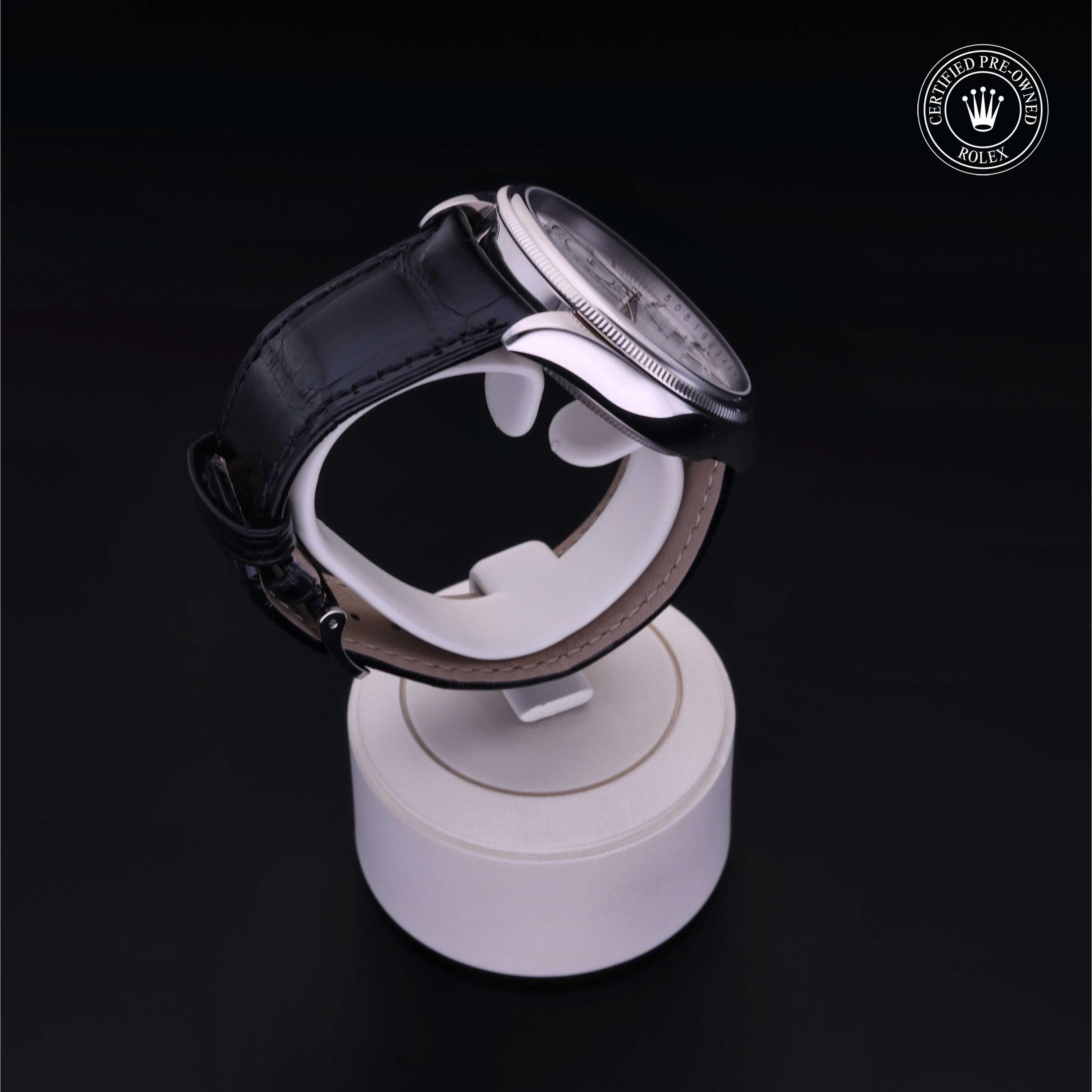 Rolex Certified Pre-owned Cellini M50519-0004 front on black background
