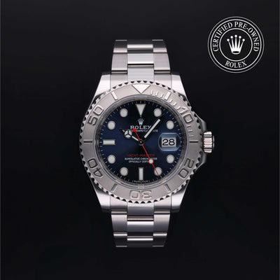 Rolex Certified Pre-owned Yacht-Master M116622-0001 front on black background