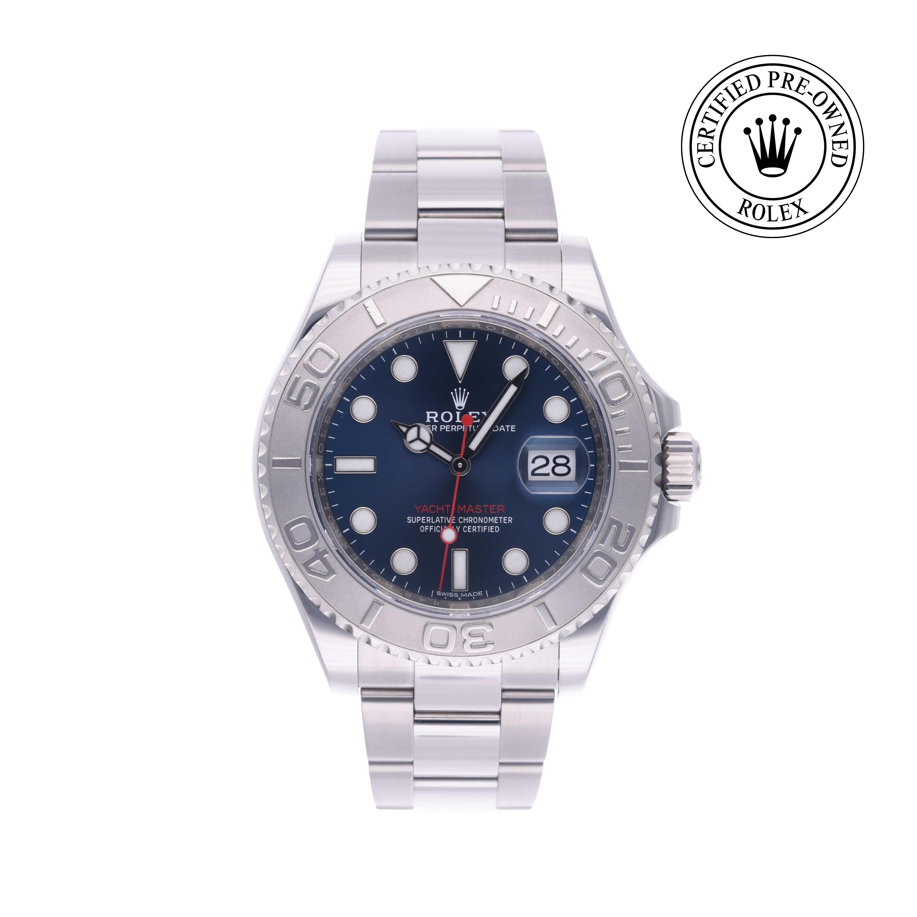 Rolex Certified Pre-owned Yacht-Master M116622-0001 front on white background