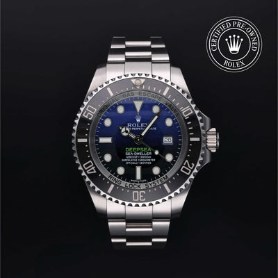 Rolex Certified Pre-owned Sea-Dweller M116660-0003 front on black background