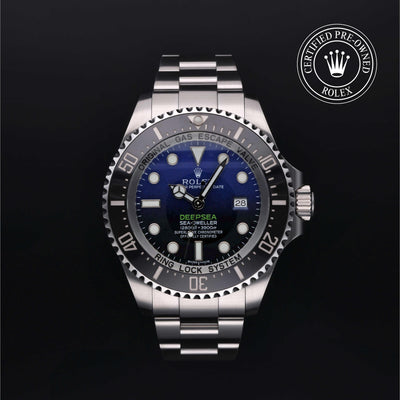 Rolex Certified Pre-owned Sea-Dweller M116660-0003 front on black background