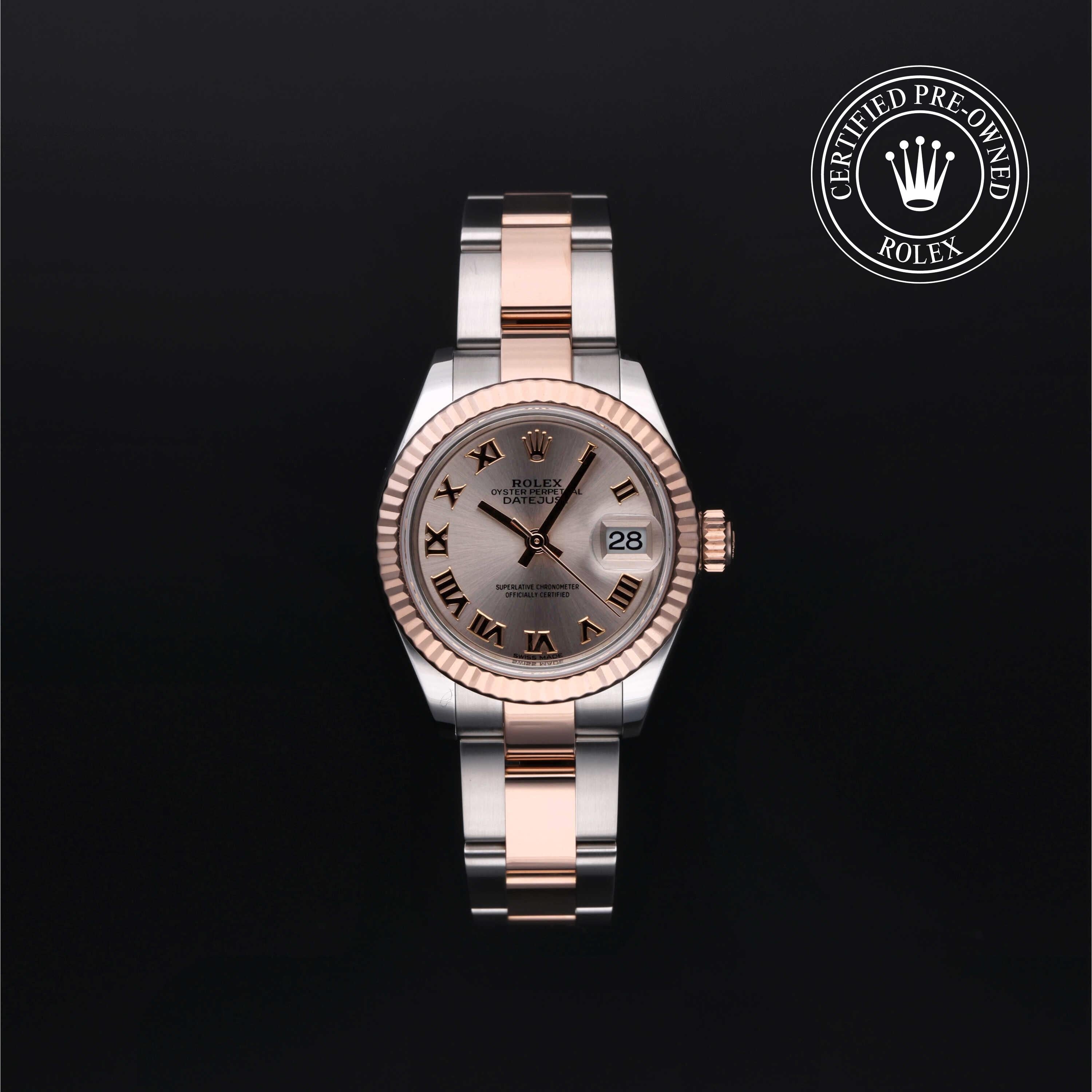 Rolex Certified Pre-owned Lady Datejust M279171-0005 front on black background