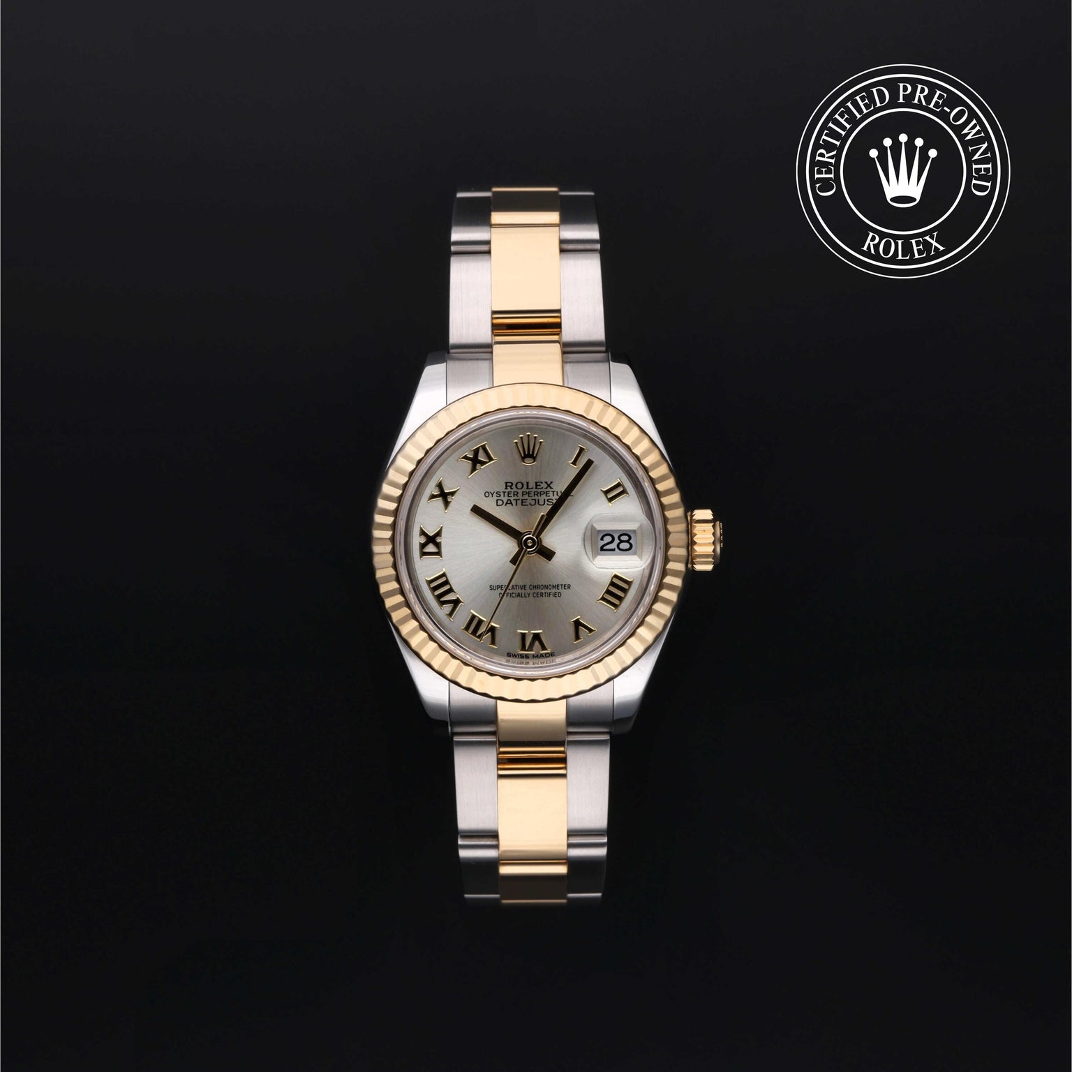 Rolex CPO Lady Datejust M279173 front on white background