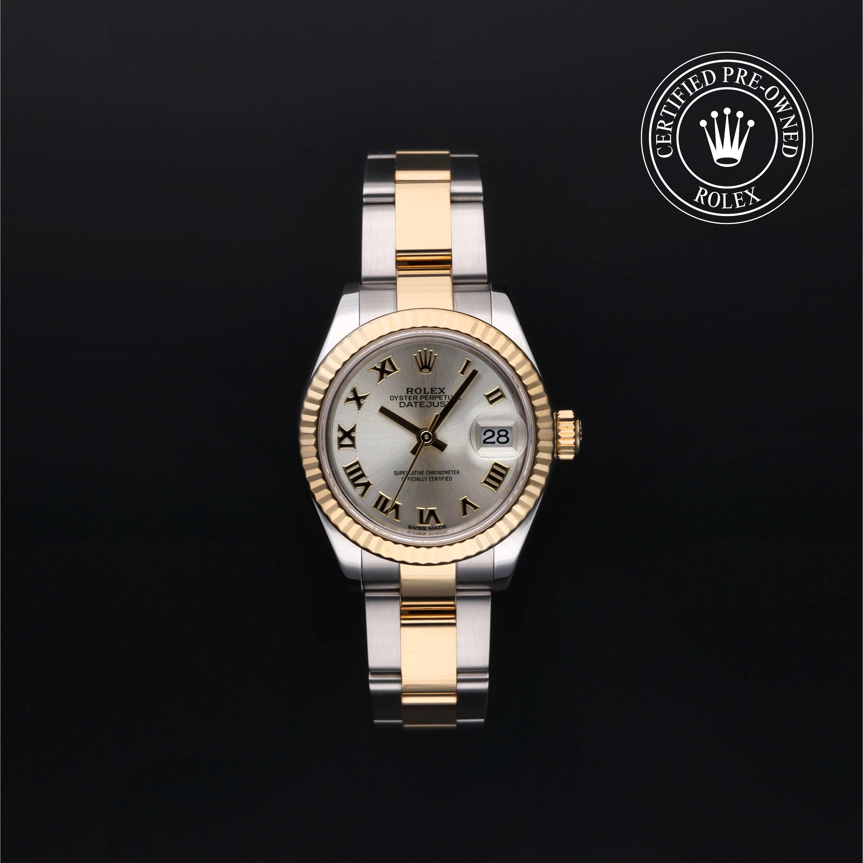 Rolex CPO Lady Datejust M279173 front on white background