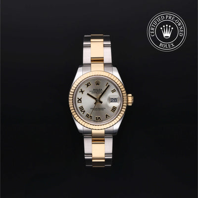 Rolex CPO Lady Datejust M279173 front on white background