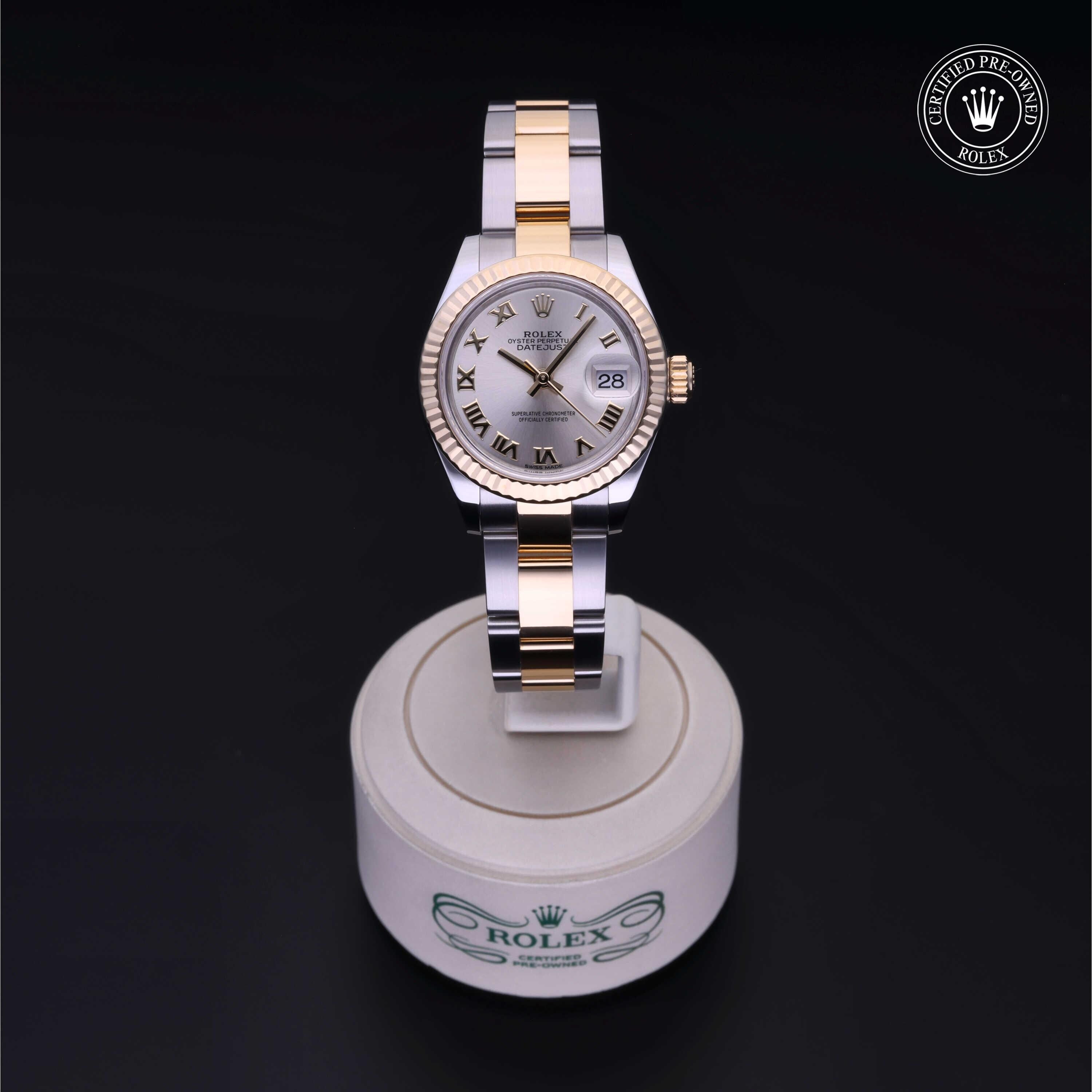 Rolex CPO Lady Datejust M279173 front on white background