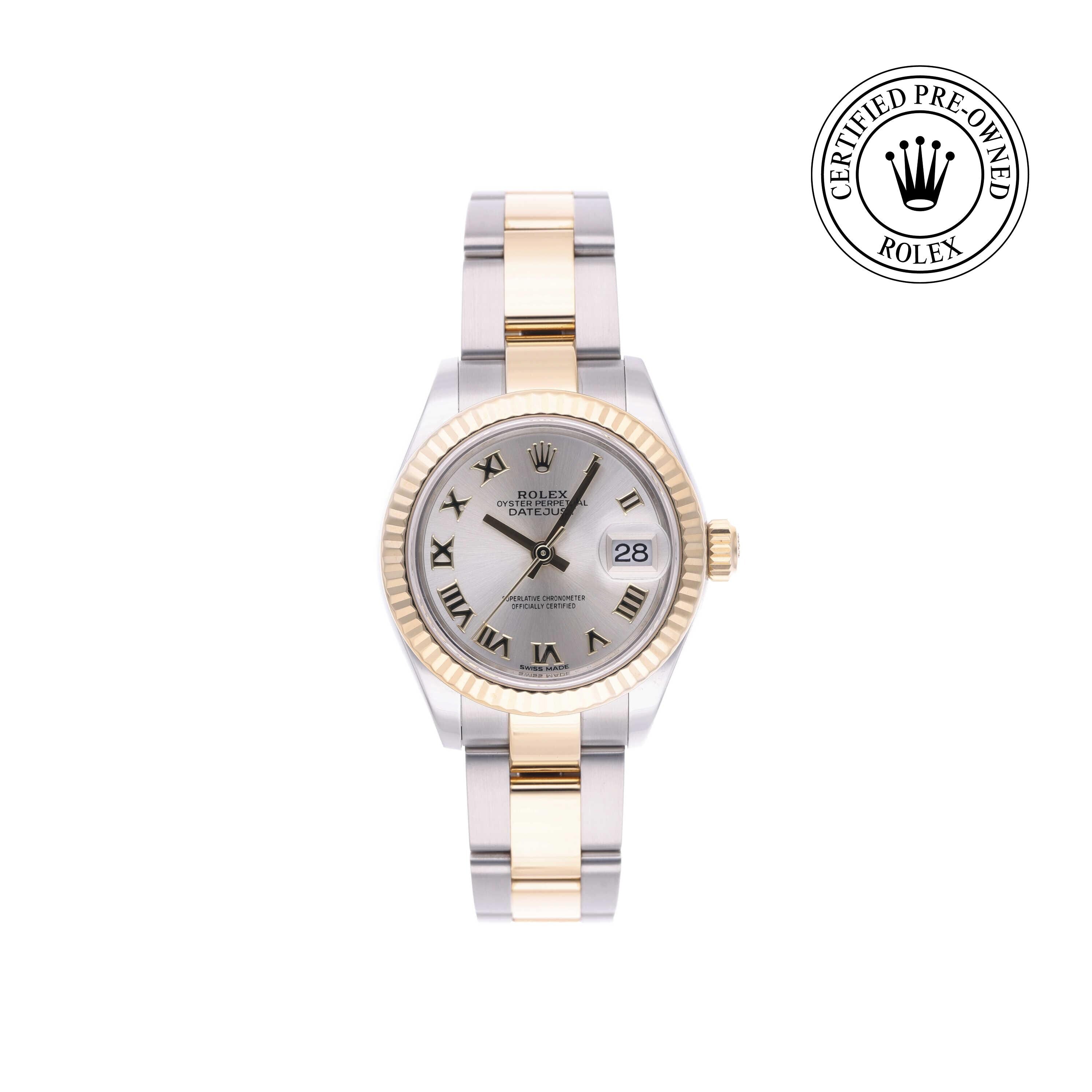 Rolex CPO Lady Datejust M279173 front on white background