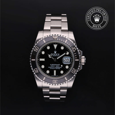 Rolex CPO Submariner M116610LN front on white background