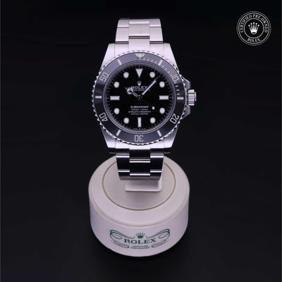 Rolex Certified Pre-owned Submariner M124060-0001 front on black background