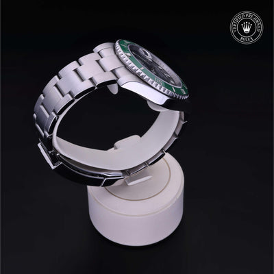 Rolex Certified Pre-owned Submariner M116610LV-0002 front on black background