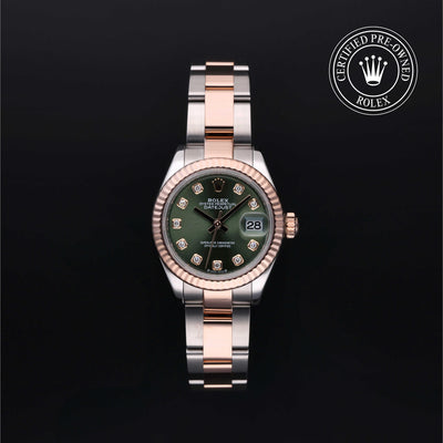 Rolex Certified Pre-owned Datejust M279171-0008 front on black background