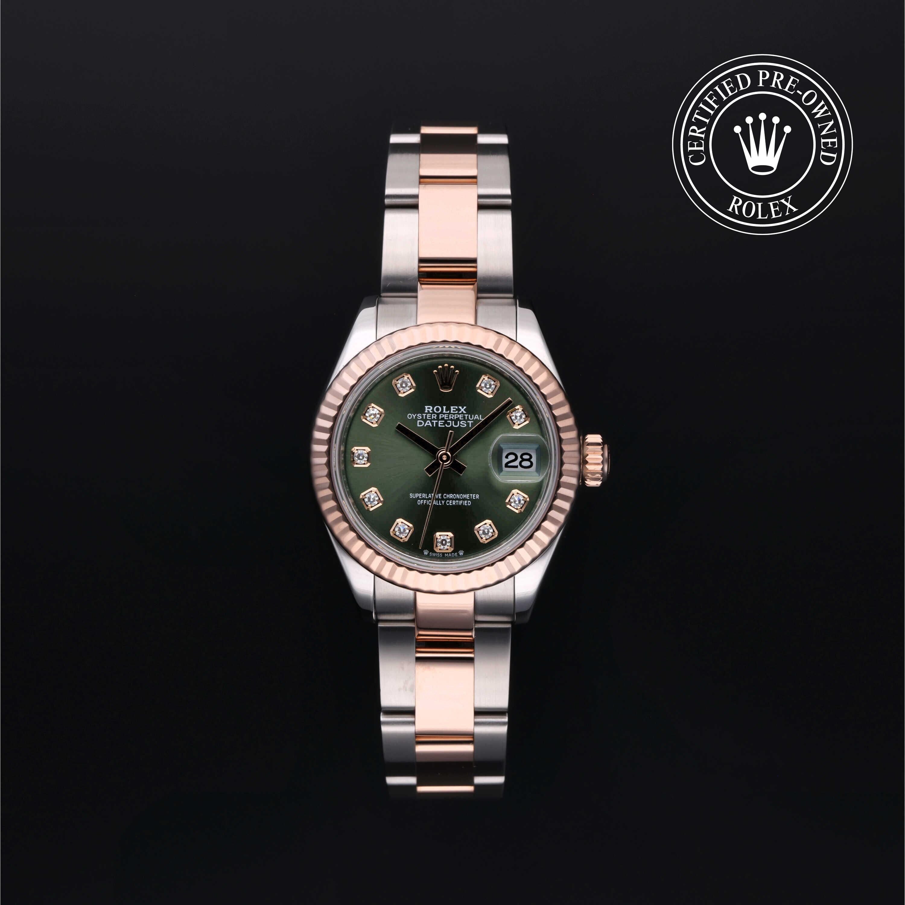 Rolex Certified Pre-owned Datejust M279171-0008 front on black background